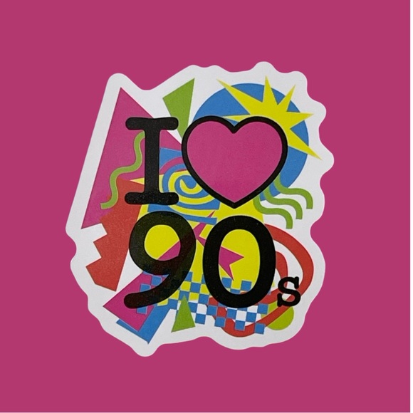 Other - I ♥ 90s Retro Sticker Colorful Graphic Vintage Vinyl